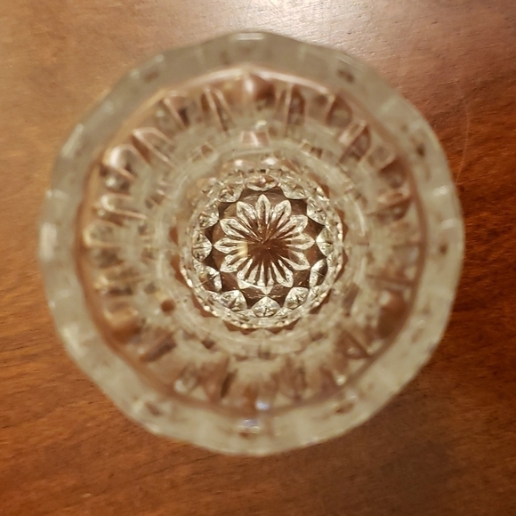 Vintage Salt Cellars or Toothpick Holders Pressed Glass Mid Century Pair of 2 - Picture 4 of 8